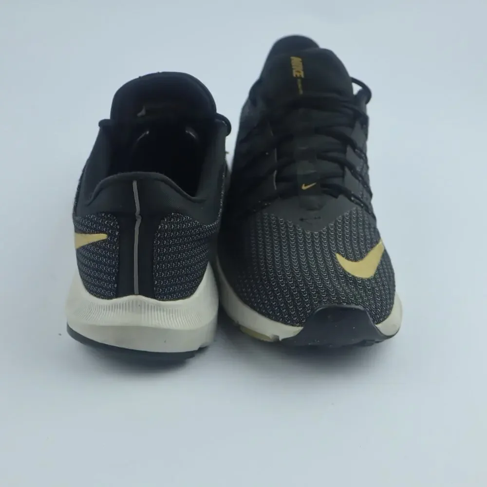 Nike Quest Black Metallic Gold Womens sz 8 Athletic Running Shoes AA7412-006